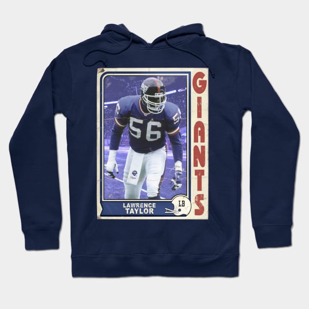 Retro Lawrence Taylor Football Trading Card Hoodie by darklordpug